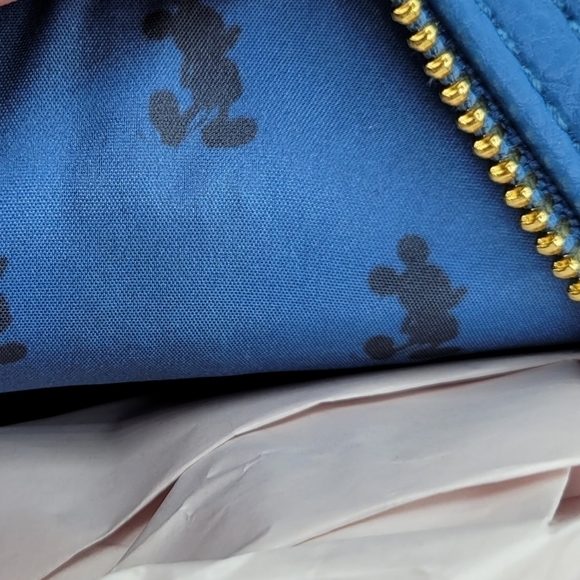 Loungefly Blue Earidescent Iridescent Disney World 50th Anniversary Backpack - Picture 6 of 7